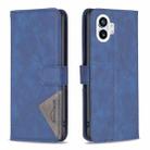 For Nothing Phone 1 Magnetic Buckle Rhombus Texture Leather Phone Case(Blue) - 1