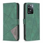 For OPPO A57 4G Magnetic Buckle Rhombus Texture Leather Phone Case(Green) - 1