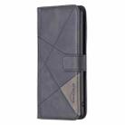 For OPPO A57 4G Magnetic Buckle Rhombus Texture Leather Phone Case(Black) - 2