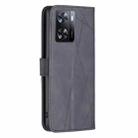 For OPPO A57 4G Magnetic Buckle Rhombus Texture Leather Phone Case(Black) - 3