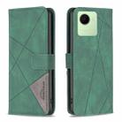 For Realme C30 Magnetic Buckle Rhombus Texture Leather Phone Case(Green) - 1