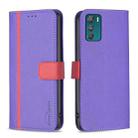 For Motorola Moto G42 4G BF13 Color Matching Cross Texture Leather Phone Case(Purple) - 1