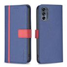 For Motorola Moto G62 BF13 Color Matching Cross Texture Leather Phone Case(Blue) - 1