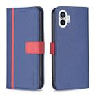 For Nothing Phone 1 BF13 Color Matching Cross Texture Leather Phone Case(Blue) - 1