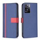 For OPPO A57 4G BF13 Color Matching Cross Texture Leather Phone Case(Blue) - 1