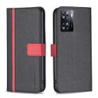 For OPPO A57 4G BF13 Color Matching Cross Texture Leather Phone Case(Black) - 1