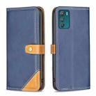 For Motorola Moto G42 4G Color Matching Double Sewing Thread Leather Phone Case(Blue) - 1