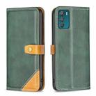 For Motorola Moto G42 4G Color Matching Double Sewing Thread Leather Phone Case(Green) - 1