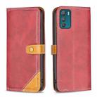 For Motorola Moto G42 4G Color Matching Double Sewing Thread Leather Phone Case(Red) - 1