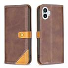 For Nothing Phone 1 Color Matching Double Sewing Thread Leather Phone Case(Brown) - 1