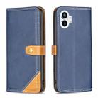 For Nothing Phone 1 Color Matching Double Sewing Thread Leather Phone Case(Blue) - 1