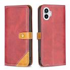 For Nothing Phone 1 Color Matching Double Sewing Thread Leather Phone Case(Red) - 1