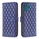 For Motorola Moto G42 4G Diamond Lattice Wallet Leather Flip Phone Case(Blue) - 1