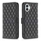 For Nothing Phone 1 Diamond Lattice Wallet Leather Flip Phone Case(Black) - 1