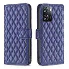 For OPPO A57 4G Diamond Lattice Wallet Leather Flip Phone Case(Blue) - 1
