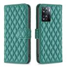 For OPPO A57 4G Diamond Lattice Wallet Leather Flip Phone Case(Green) - 1