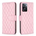 For OPPO A57 4G Diamond Lattice Wallet Leather Flip Phone Case(Pink) - 1