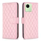 For Realme C30 Diamond Lattice Wallet Leather Flip Phone Case(Pink) - 1