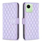 For Realme C30 Diamond Lattice Wallet Leather Flip Phone Case(Purple) - 1