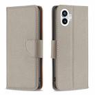 For Nothing Phone 1 Litchi Texture Pure Color Leather Phone Case(Grey) - 1