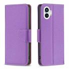 For Nothing Phone 1 Litchi Texture Pure Color Leather Phone Case(Purple) - 1