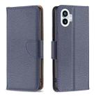 For Nothing Phone 1 Litchi Texture Pure Color Leather Phone Case(Blue) - 1