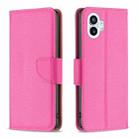 For Nothing Phone 1 Litchi Texture Pure Color Leather Phone Case(Rose Red) - 1