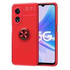 For OPPO A97 5G Metal Ring Holder TPU Phone Case(Red) - 1