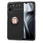 For Realme V20 5G Metal Ring Holder TPU Phone Case(Black+Rose Gold) - 1