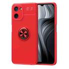 For Realme V20 5G Metal Ring Holder TPU Phone Case(Red) - 1