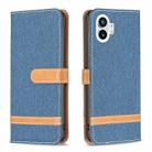 For Nothing Phone 1 Color Matching Denim Texture Leather Phone Case(Royal Blue) - 1