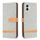 For Nothing Phone 1 Color Matching Denim Texture Leather Phone Case(Grey) - 1