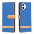 For Nothing Phone 1 Color Matching Denim Texture Leather Phone Case(Dark Blue) - 1