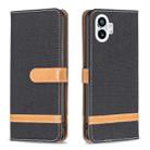 For Nothing Phone 1 Color Matching Denim Texture Leather Phone Case(Black) - 1