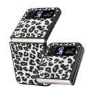 For Samsung Galaxy Z Flip3 5G Leather Shockproof Protective Phone Case(Black White Leopard Texture) - 1