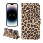 For iPhone 14 Pro Max Leopard Pattern Horizontal Flip Leather Phone Case (Yellow) - 1