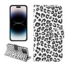 For iPhone 14 Pro Max Leopard Pattern Horizontal Flip Leather Phone Case (White) - 1