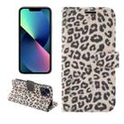 For iPhone 14 Plus Leopard Pattern Horizontal Flip Leather Phone Case (Brown) - 1