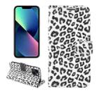 For iPhone 14 Plus Leopard Pattern Horizontal Flip Leather Phone Case (White) - 1