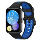 For Huawei Watch Fit 2 Two-Color Breathable Silicone Watch Band(Black+Blue) - 1