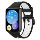 For Huawei Watch Fit 2 Two-Color Breathable Silicone Watch Band(Black+White) - 1