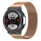 For Huami Amazfit T-Rex 2 Milan Stainless Steel Watch Band(Rose Gold) - 1
