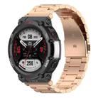 For Huami Amazfit T-Rex 2 Three Strains Steel Watch Band(Rose Gold) - 1