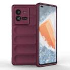 For vivo iQOO 10 Pro 5G Magic Shield TPU + Flannel Phone Case(Wine Red) - 1