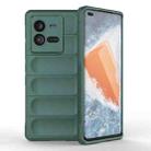 For vivo iQOO 10 Pro 5G Magic Shield TPU + Flannel Phone Case(Dark Green) - 1