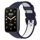For Xiaomi Mi Band 7 Pro Two-Color Breathable Silicone Watch Band(Midnight Blue+White) - 1