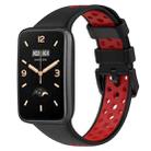 For Xiaomi Mi Band 7 Pro Two-Color Breathable Silicone Watch Band(Black+Red) - 1