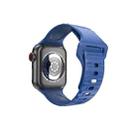 Wavy Silicone Watch Strap For Apple Watch Ultra 49mm / Series 8&7 45mm / SE 2&6&SE&5&4 44mm / 3&2&1 42mm(Blue) - 1