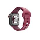 Wavy Silicone Watch Strap For Apple Watch Ultra 49mm / Series 8&7 45mm / SE 2&6&SE&5&4 44mm / 3&2&1 42mm(Rose Red) - 1