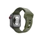 Wavy Silicone Watch Strap For Apple Watch Series 9&8&7 41mm / SE 3&SE 2&6&SE&5&4 40mm / 3&2&1 38mm(Dark Green) - 1